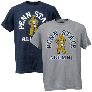 navy heather and oxford short sleeve t-shirts with Penn State Alumni and Nittany Lion Mascot